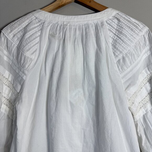 Faherty Enna Button Up Blouse Top Womens XXS White Boho Flowy Organic Cotton NWT - Picture 13 of 16